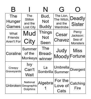 2nd Period Reading Bingo Card