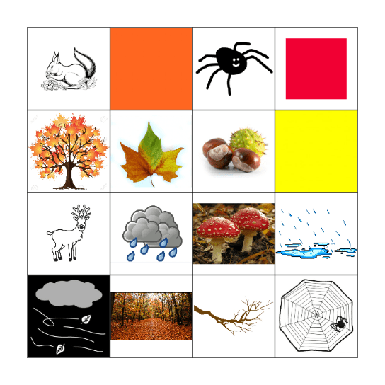 Herfst Bingo Card