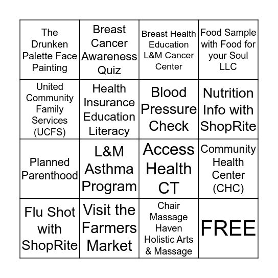 Fall into Pink Bingo Card