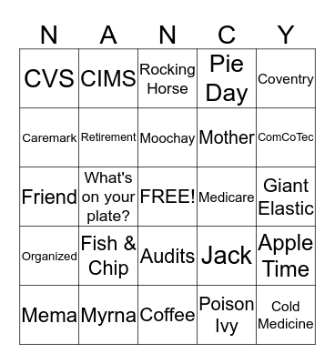 Nancy Bingo! Bingo Card