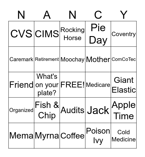 Nancy Bingo! Bingo Card
