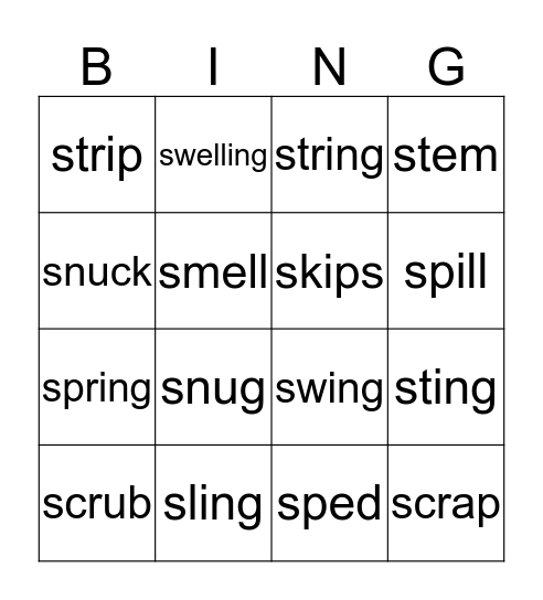 Triple Blend Bingo Card