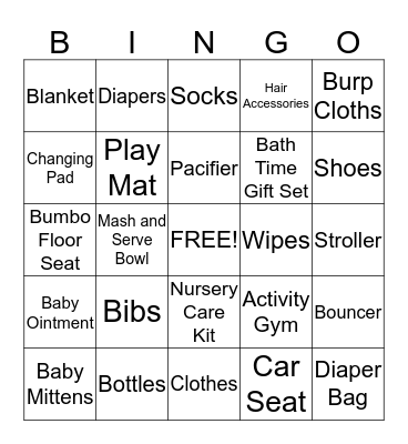 Reylene & Daylen's Gift Registry Bingo Card