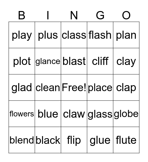 l blends Bingo Card