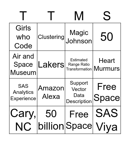 AX Lunch & Learn Bingo Card