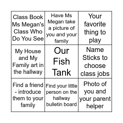 4s Open House Bingo Card