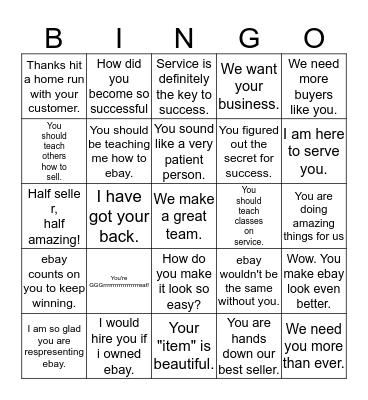 EBAY NCSAT BINGO Card