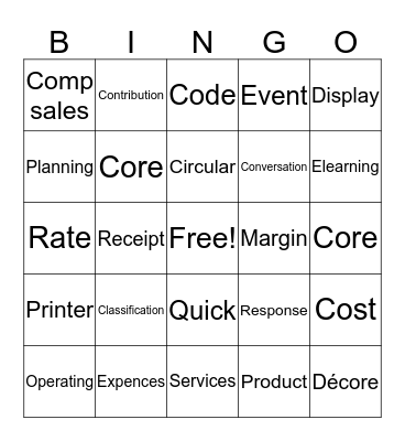 Retail Bingo Card