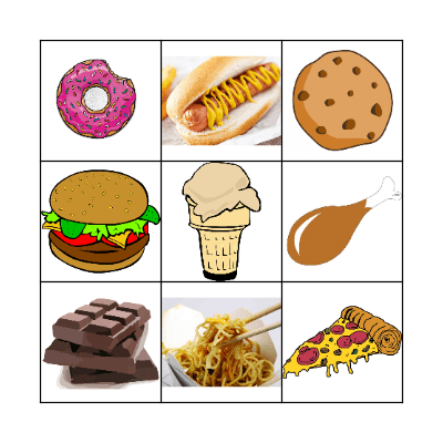 Food Bingo Card