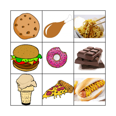 Food Bingo Card