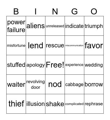 New Bingo  Bingo Card