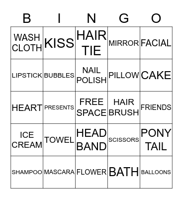 SPA GIRL BINGO!!!! Bingo Card