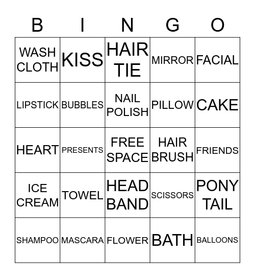 SPA GIRL BINGO!!!! Bingo Card