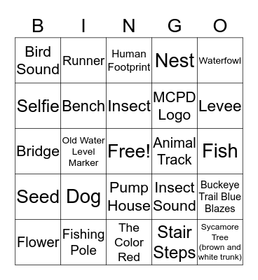 Lake Medina Scavenger Hunt Bingo Card
