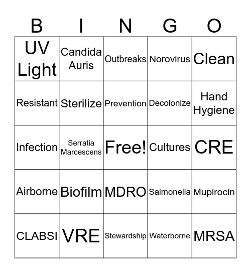 Infection Prevention Week Bingo! Bingo Card