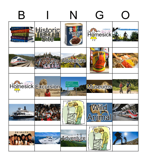 Semester Abroad Bingo Card