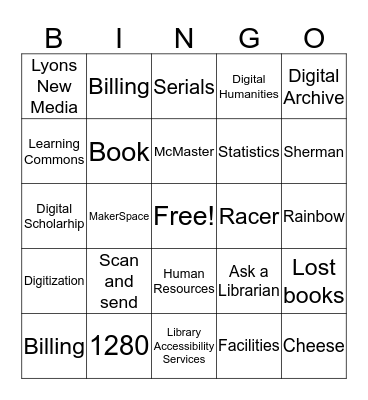 Library Bingo  Bingo Card