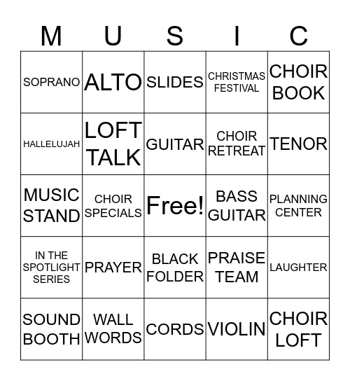 PARKVIEW Bingo Card