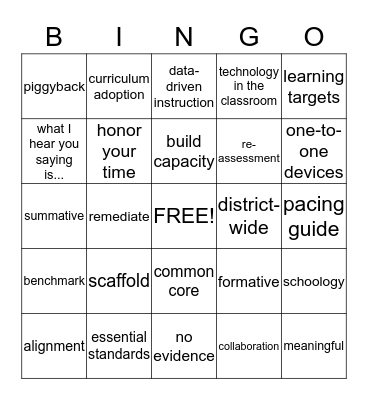 Make Learning Fun! Bingo Card