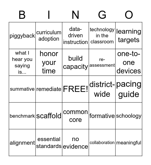 Make Learning Fun! Bingo Card