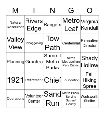 Mingo Bingo Card