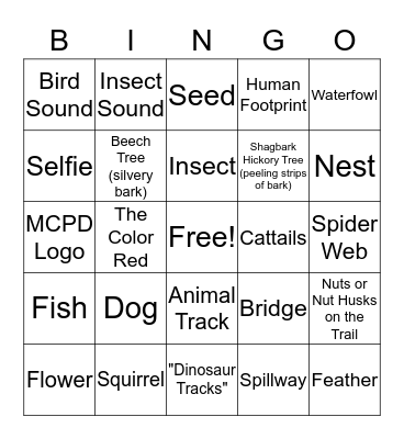 Brunswick Lake Scavenger Hunt Bingo Card