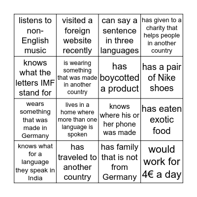 Find someone who... Bingo Card