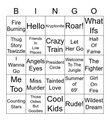 Outlaw Music October 2017 Bingo Card