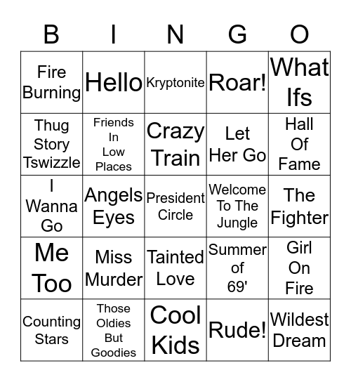 Outlaw Music October 2017 Bingo Card
