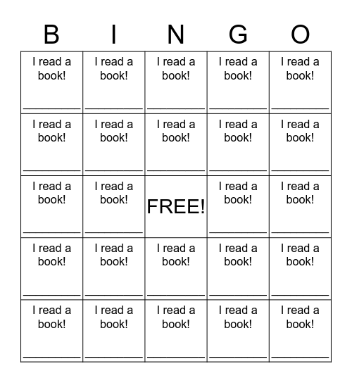 BOOK BINGO Card