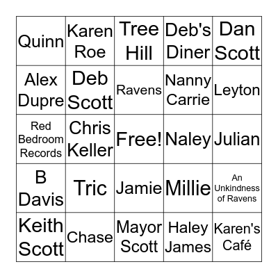 One Tree Hill Bingo Card