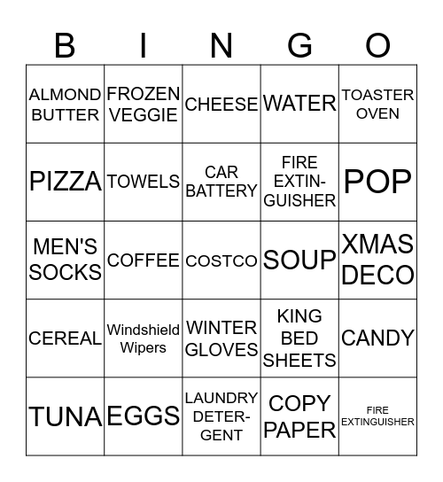WELCOME TO COSTCO! Bingo Card