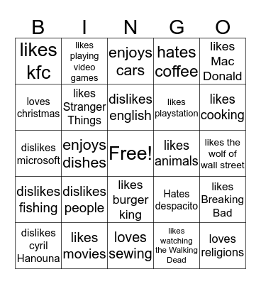 Raphael find someone who  Bingo Card