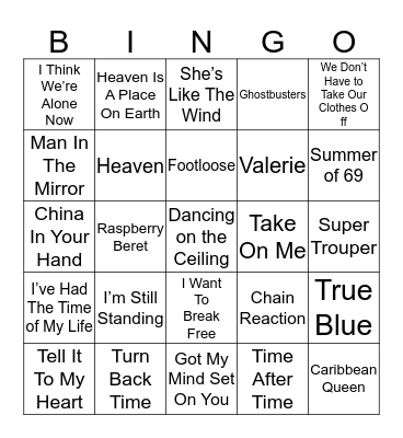 80s Bingo - 20p Game! Bingo Card