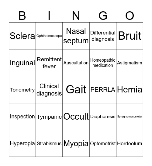 MDA 111 WK 2 Spelling/Terminology  Bingo Card