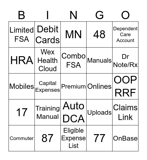 Claims Bingo - Blue Round Bingo Card