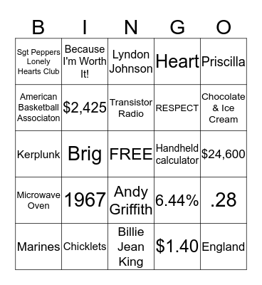 First Central's "50th" BINGO Card