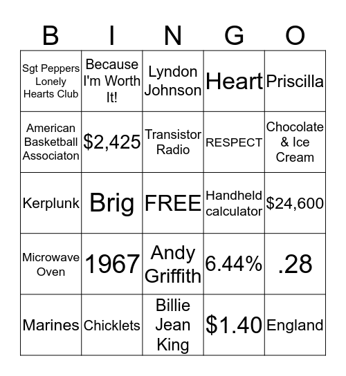 First Central's "50th" BINGO Card