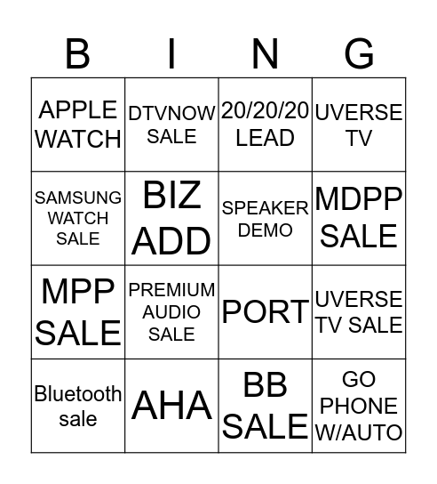 FANTASTIC FRIDAY Bingo Card