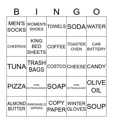 I SPY Bingo Card