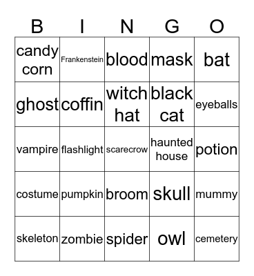 HAPPY HALLOWEEN Bingo Card