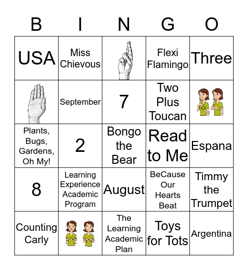 TLE Curriculum Trivia Bingo Card