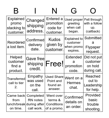 A G E N T   P H O N E   C A L L Bingo Card