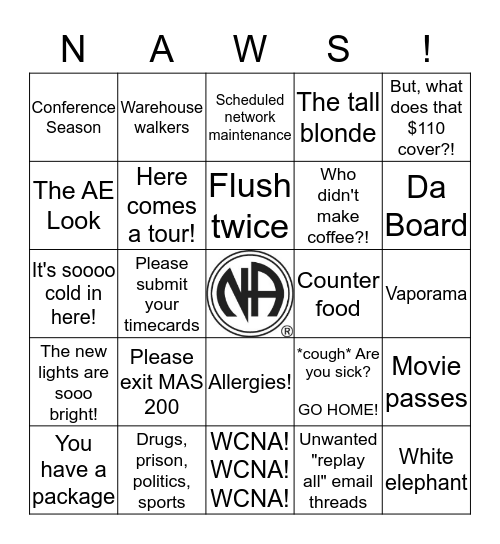 Nightmare at NAWS Bingo Card