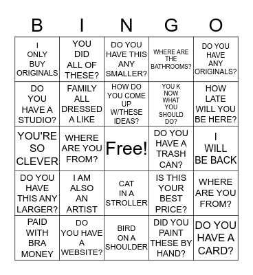 ART FESTIVAL BINGO Card