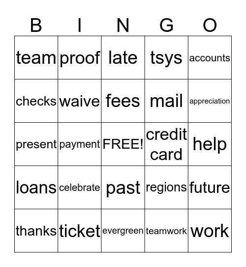 Evergreen Bingo Card