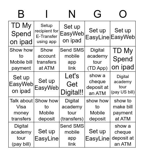 Let's Get Digital  Bingo Card