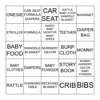 BABY SHOWER Bingo Card