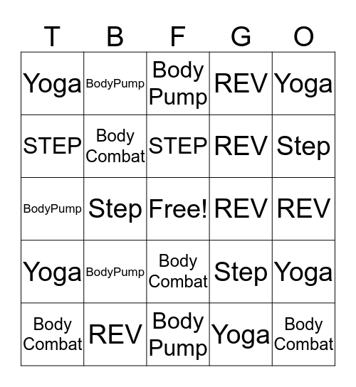 Total Body Fitness "Thanksgiving" Challenge Bingo Card
