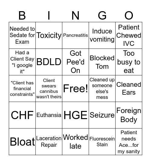AETC VET TECH BINGO Card
